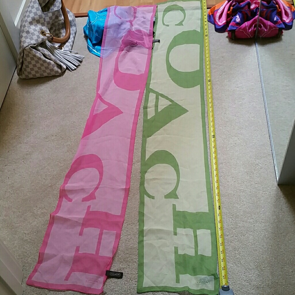 100% Silk Authentic COACH Scarf/Handbag Decor